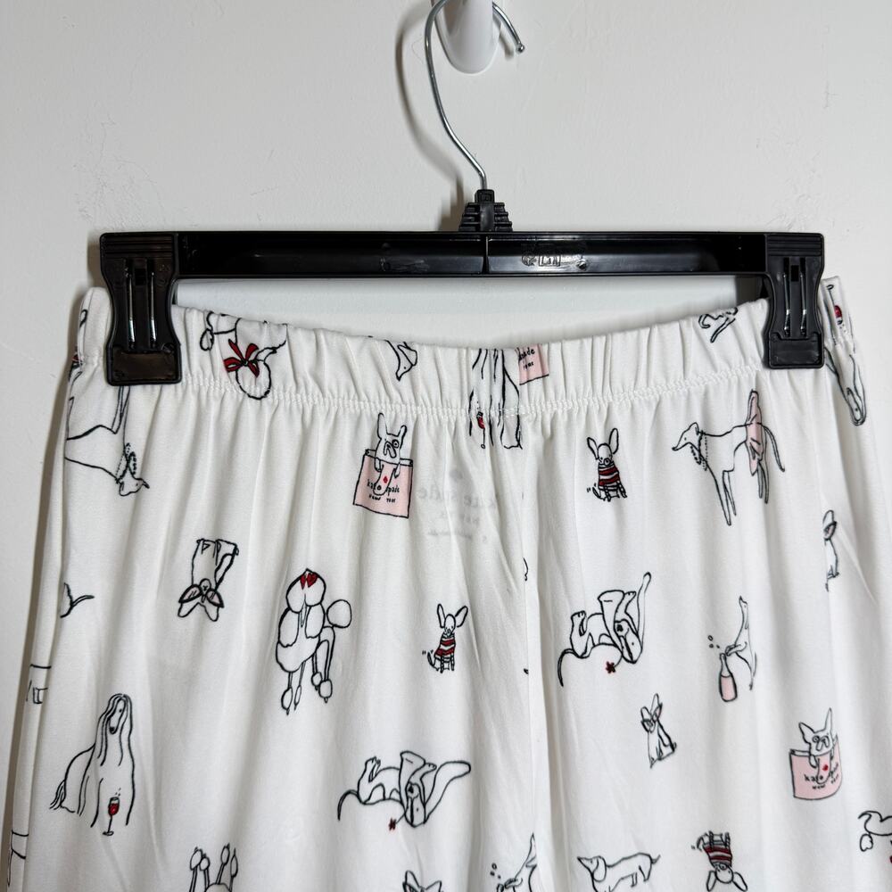 NWT Kate Spade Cream with black dogs pattern pajama set size S - Picture 11 of 12